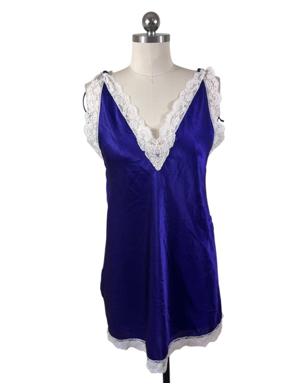 Val Mode Y2K Whimsigoth Dark Coquette Fairy Lace Slip Dress Womens S-M Purple